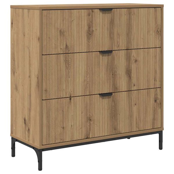 vidaXL Credenza Rovere artigianale 79,5 x 33 x 82 cm Legno multistrato