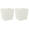 vidaXL Fioriere da Giardino 2 pz Bianche 50x50x50 cm in Acciaio