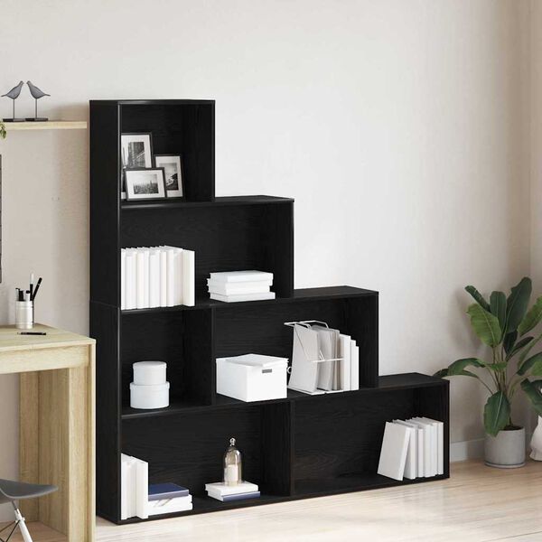 vidaXL Armadio per Libri Rovere Nero 155 x 24 x 160 cm