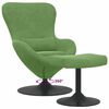 vidaXL Sedia Egg con Pouf Verde chiaro 63 x 73 x 90 cm Velluto