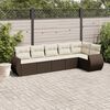 vidaXL Set Divano da Giardino 6 pz con Cuscini Marrone in Polyrattan