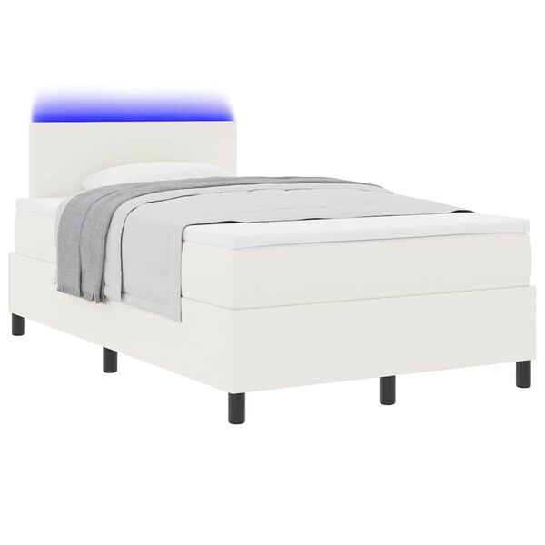 vidaXL Letto a molle Crema e Bianco 193 x 120 x 88 cm
