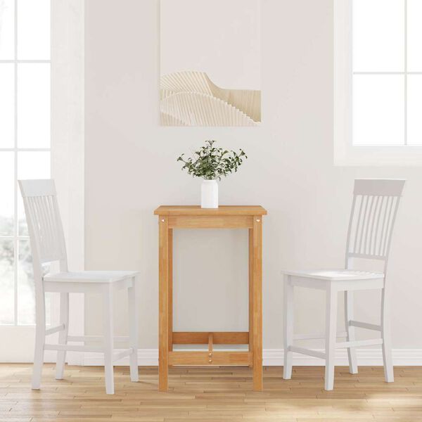 vidaXL Sgabelli da Bar 2 pz Bianchi in Legno Massello di Hevea