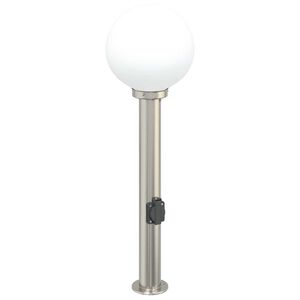 vidaXL Lampada a paletto con presa elettrica 80 cm Acciaio Inox IP44