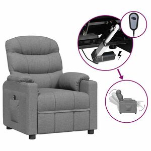 vidaXL Poltrona Elettrica Reclinabile Grigio Chiaro in Tessuto
