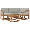 vidaXL Set di divani da esterno 5 pcs Grigio Naturale e Chiaro