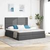 vidaXL Letto con Contenitore Grigio scuro 200 x 200 cm Pelle Sintetica