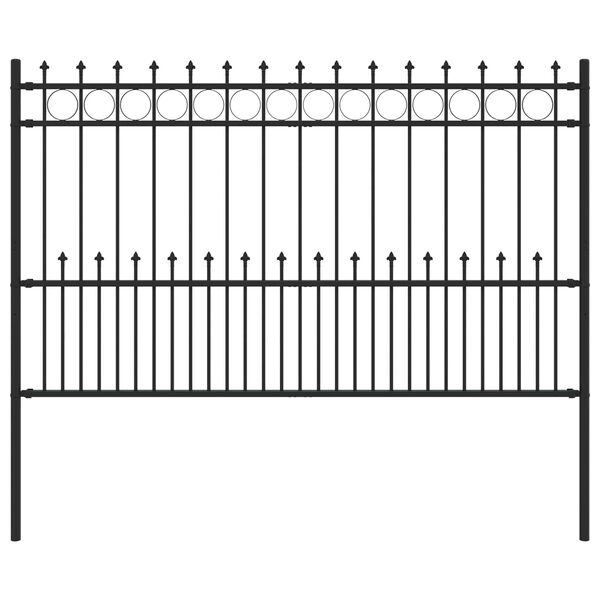 vidaXL Recinzione a anello con picchetti Nero 200 x 130 cm