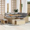vidaXL Set Divano da Giardino con cuscino 8 pcs Beige e Grigio Chiaro
