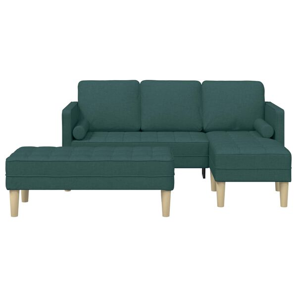 vidaXL Set di divani 2 pcs Verde Scuro 173 x 131 x 67 cm Tessuto