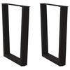 vidaXL Gambe per tavolo da pranzo a forma di V 2 pz nere 70x(72-73,3) cm in acciaio