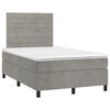 vidaXL Giroletto a Molle con Materasso Grigio Chiaro 120x190cm Velluto
