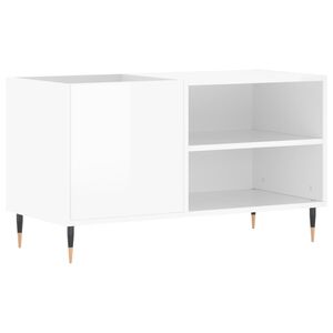 vidaXL Mobile Porta Dischi Bianco Lucido 85x38x48 cm Legno Multistrato