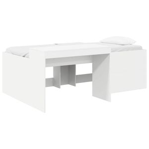 vidaXL Letto alto per bambini con scrivania Bianco 80 x 200 cm