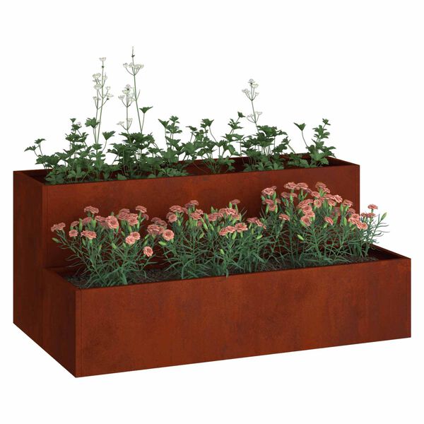 vidaXL Vaso da giardino Ruggine 100 x 60 x 45 cm