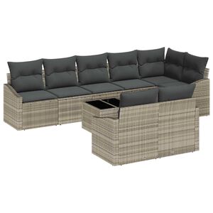 vidaXL Set Divano da Giardino 9 pcs Grigio chiaro polyrattan