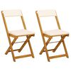 vidaXL Sedie Bistro da Giardino 2 pcs Bianco Crema 40 x 53 x 80 cm