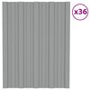 vidaXL Pannello per tetto 36 pcs Grigio 60 x 45 cm Acciaio zincato