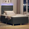 vidaXL Letto a Sorgente LED Grigio scuro 120 x 200 cm Tessuto