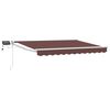vidaXL Tenda retrattile manuale con LED Marrone e bianco 3,5 x 2 m