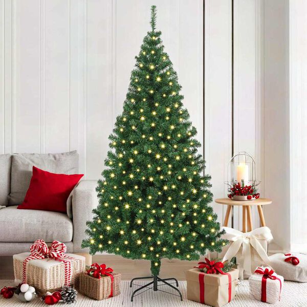vidaXL Albero di Natale artificiale con 300 LED Verde 180 cm