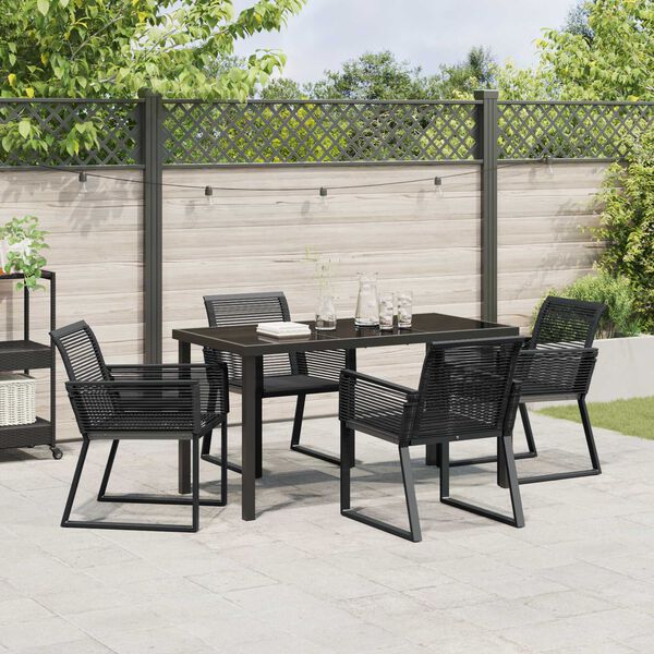 vidaXL Set da Pranzo per Giardino 5 pcs Nero