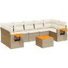 vidaXL Set Divano da Giardino 8 pz con Cuscini Beige in Polyrattan