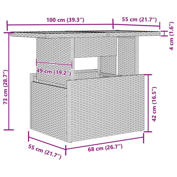 Set Bar Da Giardino 11 Pezzi VidaXL - Polyrattan Grigio Con Cuscini, Tavolo Vetro Temperato - Foto 2