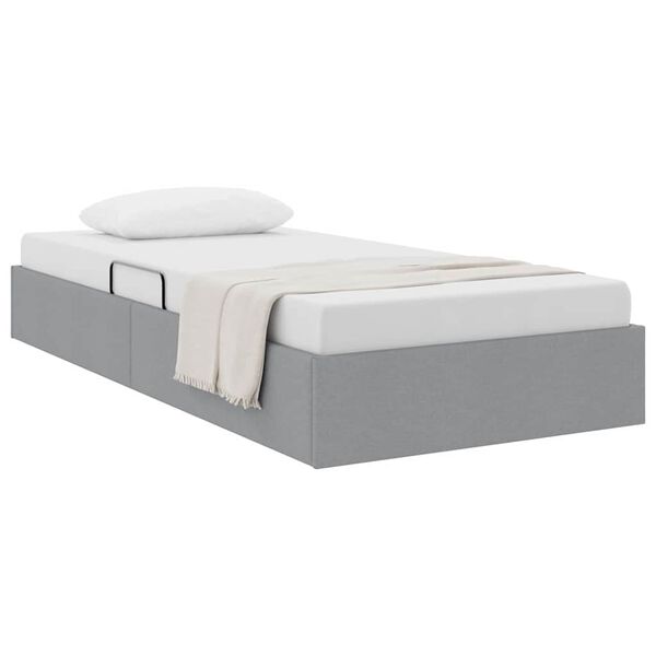 vidaXL Letto con Contenitore Grigio chiaro 90 x 190 cm Tessuto