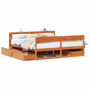 vidaXL Letto senza Materasso Marrone Cera 180x200 cm in Legno di Pino