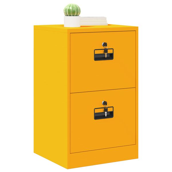 vidaXL Armadio per File con cassetto Giallo senape 44 x 50 x 106.5 cm