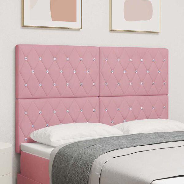 vidaXL Testiera LED con luci a strisce a LED Rosa 144 cm Poliestere