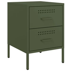 vidaXL Comodino Verde Oliva 36x39x50,5 cm in Acciaio