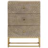 vidaXL Cassettiera 55x30x76 cm in Legno Massello di Mango e Ferro