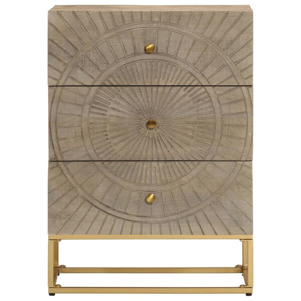 vidaXL Cassettiera 55x30x76 cm in Legno Massello di Mango e Ferro