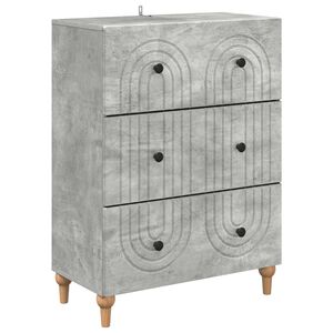 vidaXL Mobile con Cassetti Grigio Cemento 66 x 34,5 x 90 cm