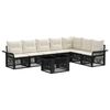 vidaXL Set Divano da Giardino 8 pz Nero e Bianco Crema polyrattan
