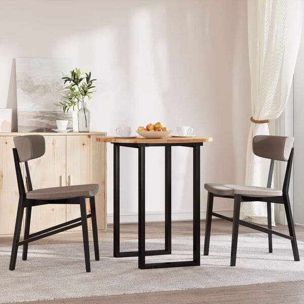Piano Tavolo Rotondo In Legno Mango Massello - 70x2,5 Cm, Sostituzione Per Tavoli, Design Rustico E Naturale - Foto 3