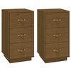 &nbsp;vidaXL Comodini 2 pz Ambra 40x40x75 cm in Legno Massello di Pino