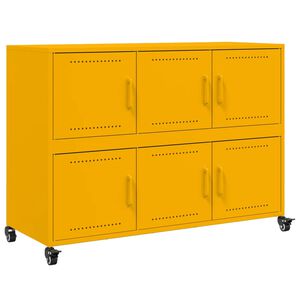 vidaXL Credenza Giallo Senape 100,5x39x72 cm Acciaio Laminato a Freddo