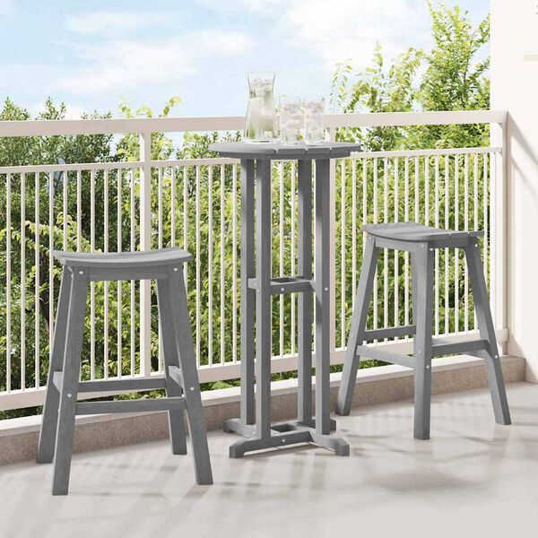 vidaXL Set Bar da Giardino 3 pcs Grigio chiaro HDPE
