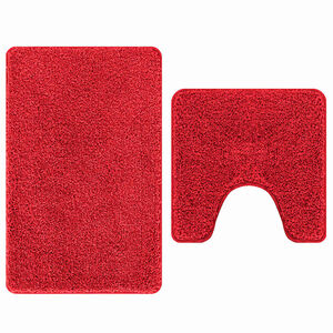 vidaXL Set di tappetini antiscivolo per il bagno 2 pz Rosso 50 x 50 cm