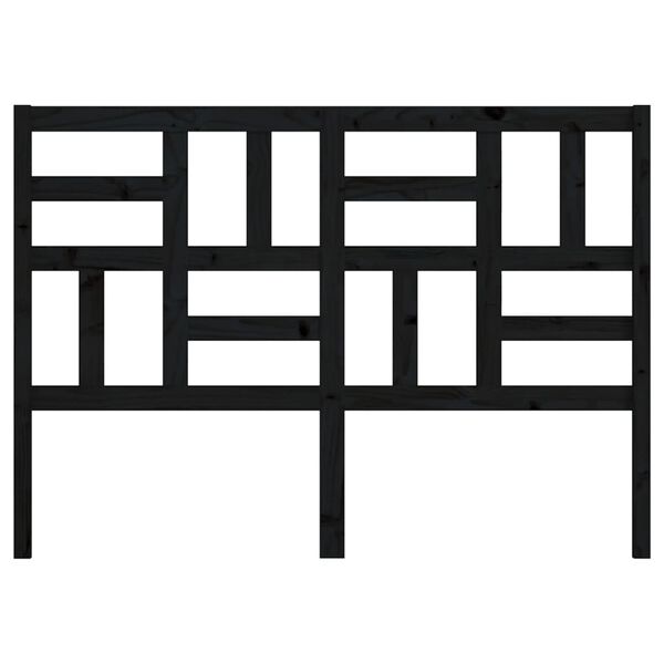 vidaXL Testiera per Letto Nera 126x4x104 cm in Legno Massello di Pino
