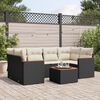 vidaXL Set Divani da Giardino con Cuscini 7pz Nero Polyrattan