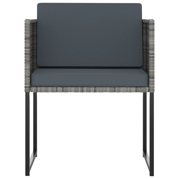 vidaXL Set Pranzo da Giardino 9 pz con Cuscini in Polyrattan Grigio