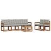 vidaXL Set di divani da esterno 7 pz Grigio Naturale e Chiaro
