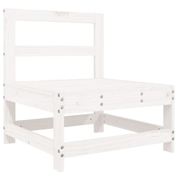 vidaXL Set Salotto da Giardino 8 pz in Legno Massello di Pino Bianco
