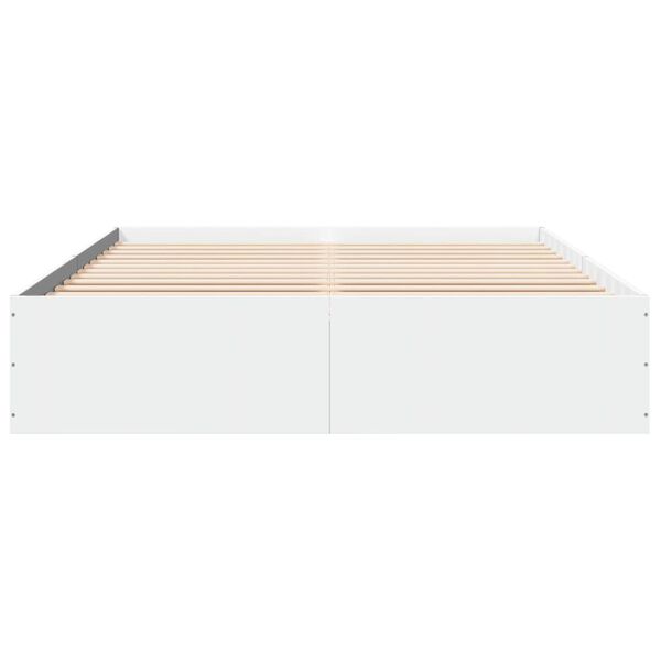 vidaXL Giroletto Bianco 160x200 cm in Legno Multistrato