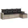vidaXL Set Divano da Giardino 5pz con Cuscini Grigio Chiaro Polyrattan