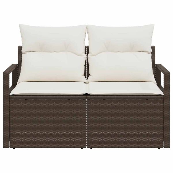 vidaXL Divano da giardino con cuscino 120 x 62 x 69 cm. polyrattan